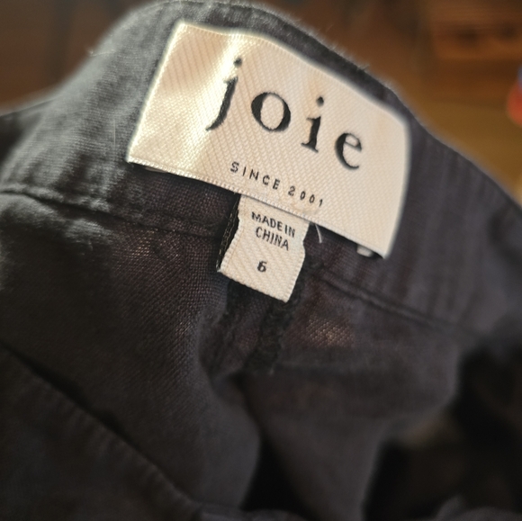 Joie Linen Button Front Pants Size 6 - Picture 5 of 5